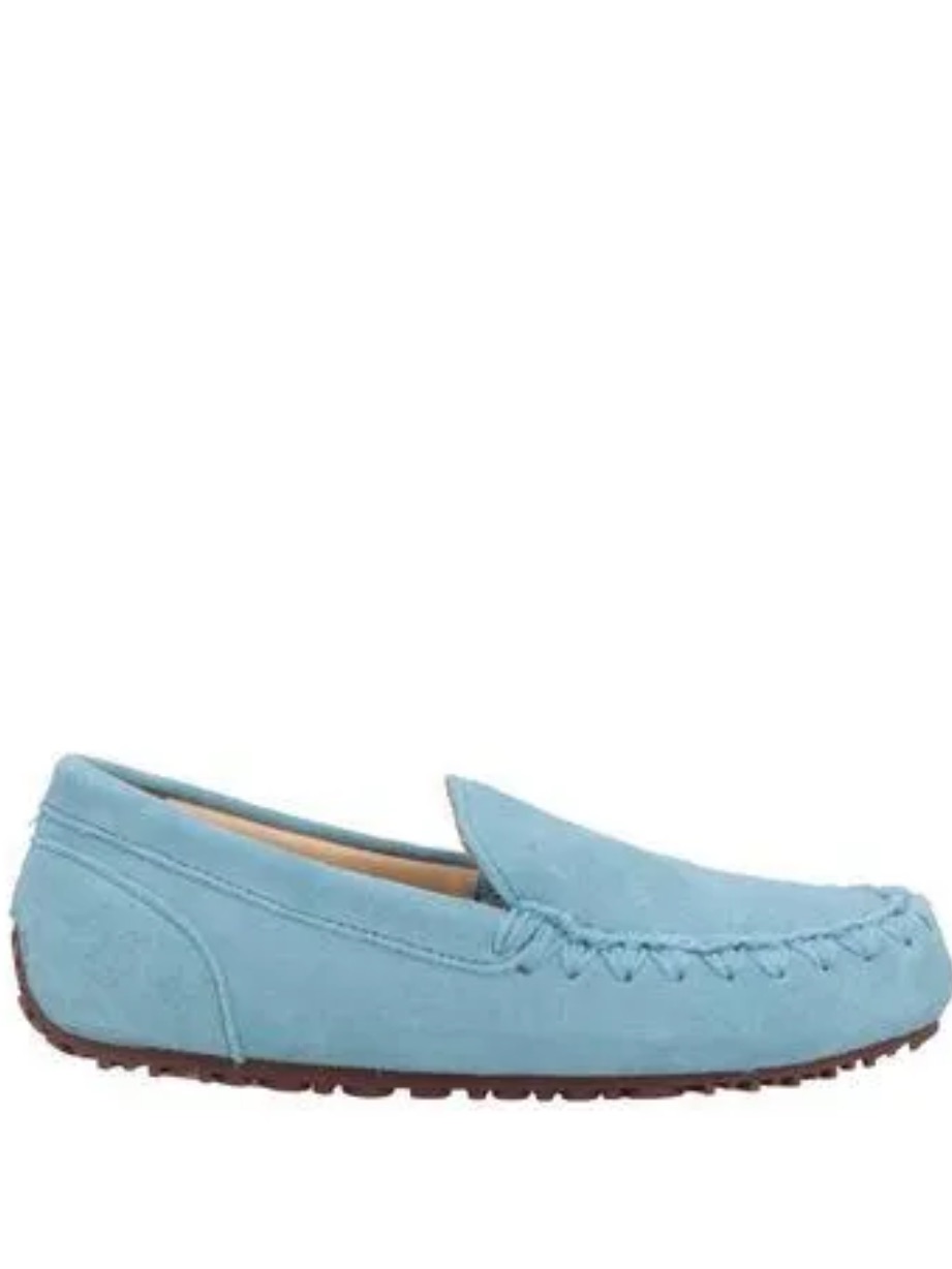 Nwt Mou Light Blue Suede Women’s Slip On Moccasins Shoes Size 37